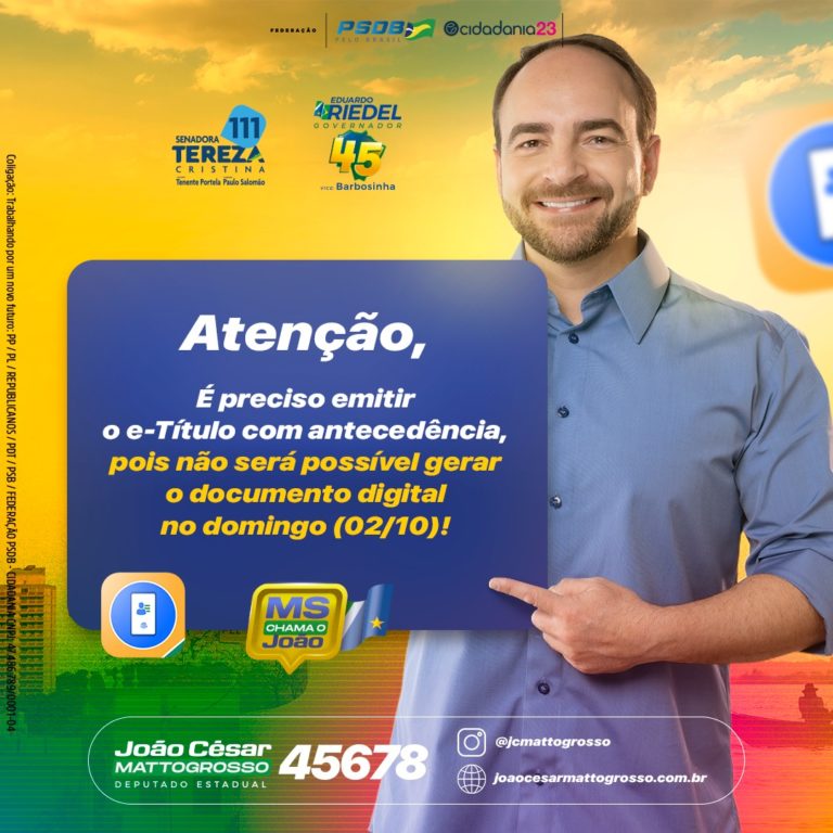 Read more about the article Eleições 2022: Saiba como obter o e-Título e acompanhe o novo horário de votação em MS