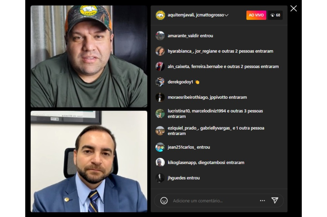 You are currently viewing Em live, deputado João César Mattogrosso destaca proposta que regulamenta caça de javalis
